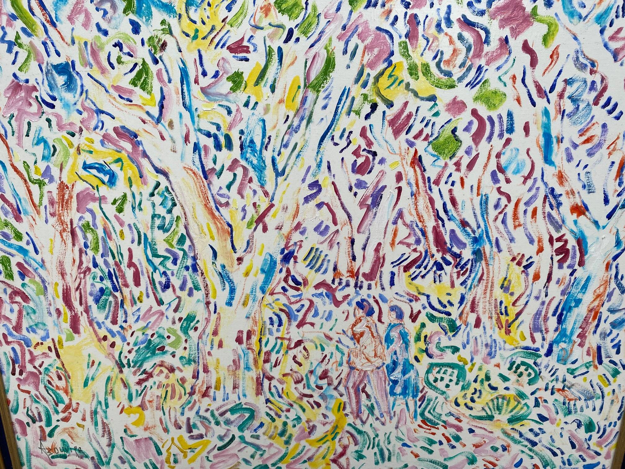 Oil painting signed armand bouvier fauvism style walkers ss le bois