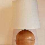 Turned light wood lamp