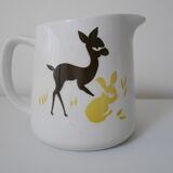 Fawn pitcher and rabbit