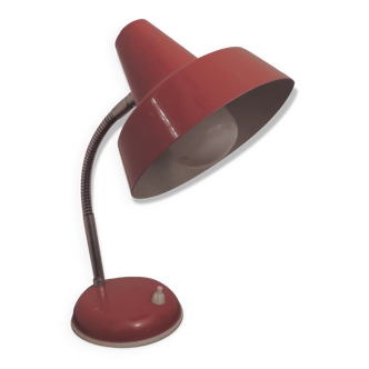 Lampe de bureau rouge années 60