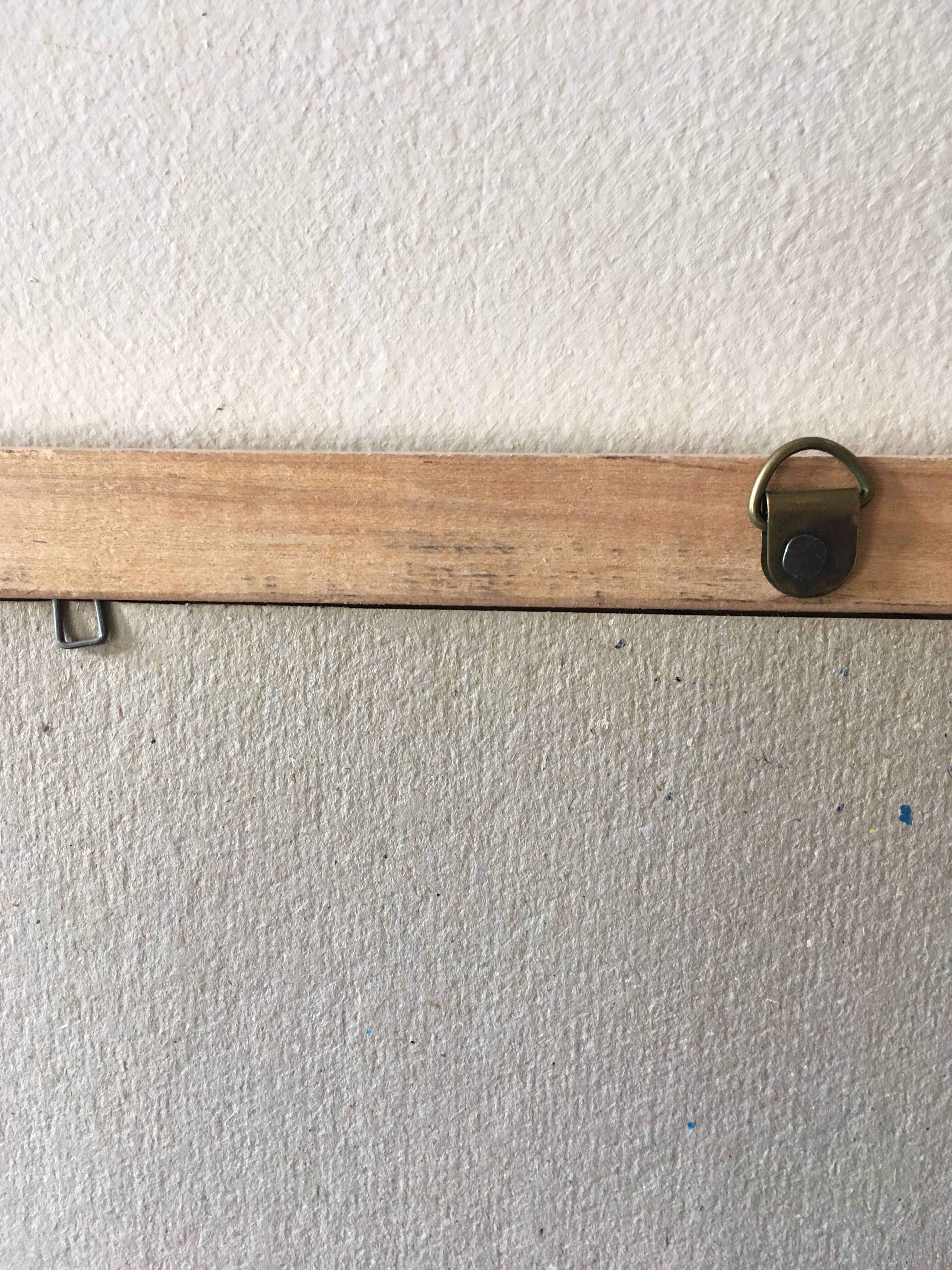 Painting painting in powder pink oil, blue-green