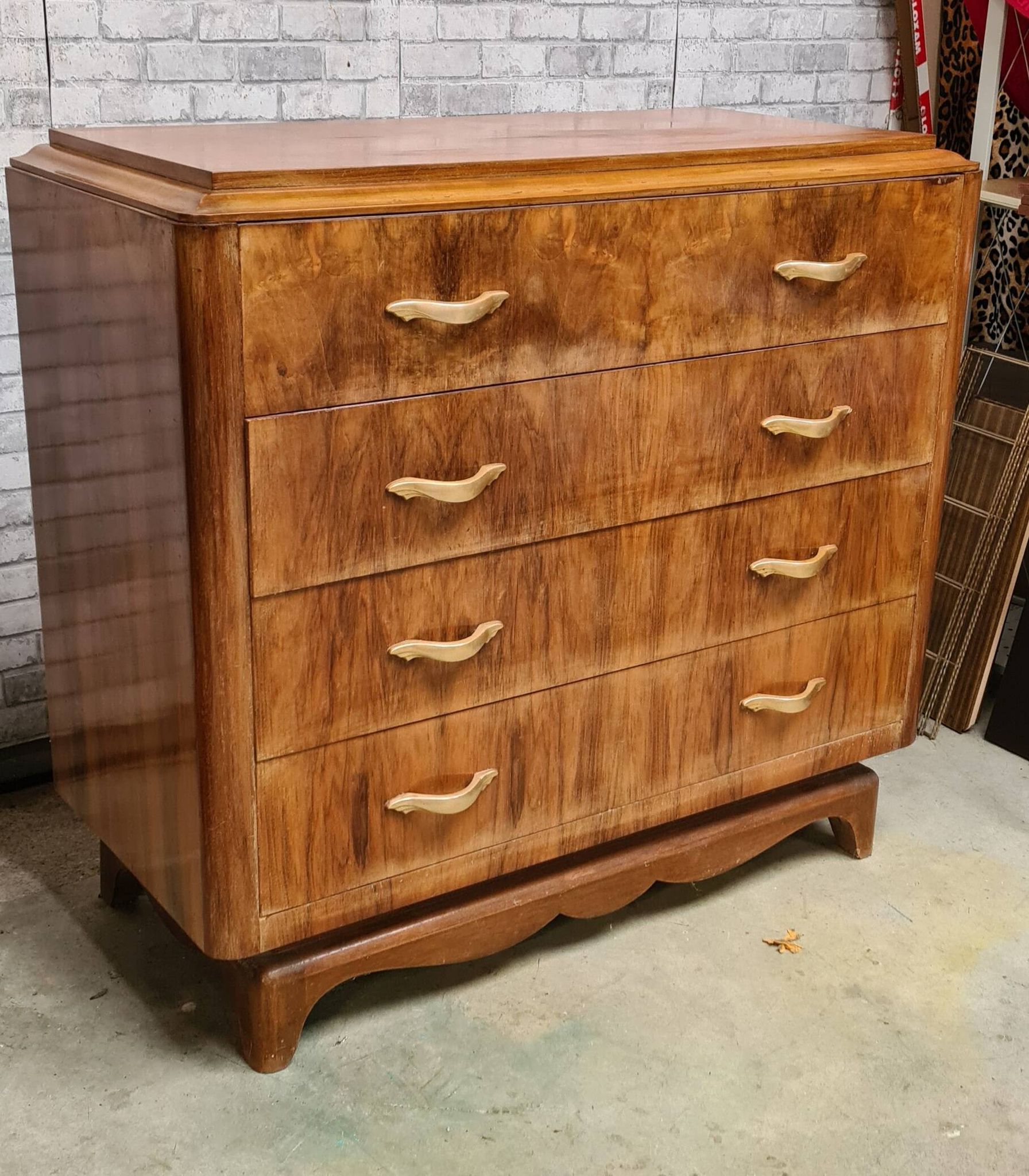 Chest of drawers veneer furniture with drawer art deco 1925 to 40