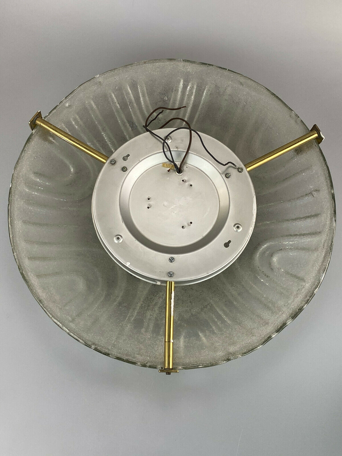 Flush Mount Ceiling Light Ice Glass Hillebrand 60s