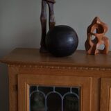 20th-century solid oak display cabinet with a glass front, by a Danish cabinetmaker.