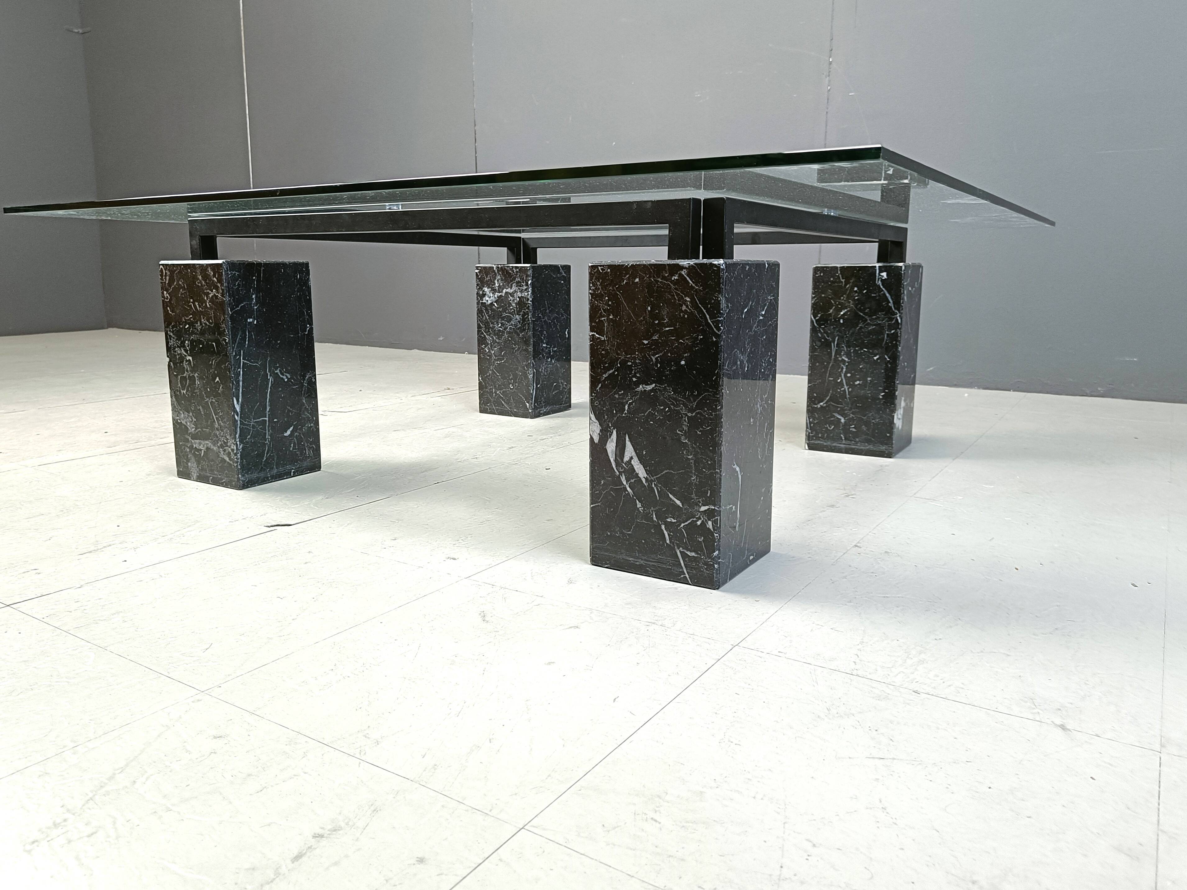 Vintage black marble coffee table by Artedi, 1970s
