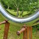 Round mirror of the 70s chromed by Reggiani Lampadari