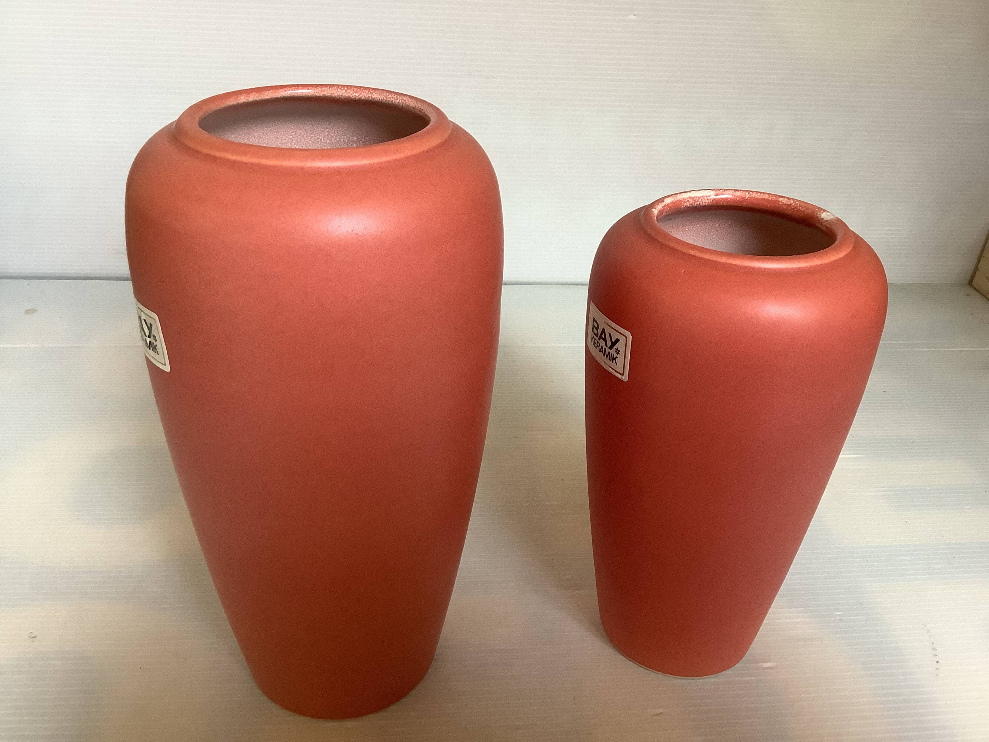 Pair of asymmetrical coral vases Bay Germany