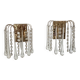 Pair of Italian wall lights Hollywood Regency with pendants and drops.