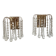 Pair of Italian wall lights Hollywood Regency with pendants and drops.