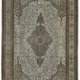Overdyed Wool Vintage Handmade Carved Rug 193 cm x 295 cm