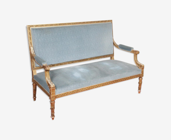 Canapé de style Louis XVI en bois doré