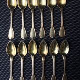 Set of 12 teaspoons in silver vermeil punch Minerve model net