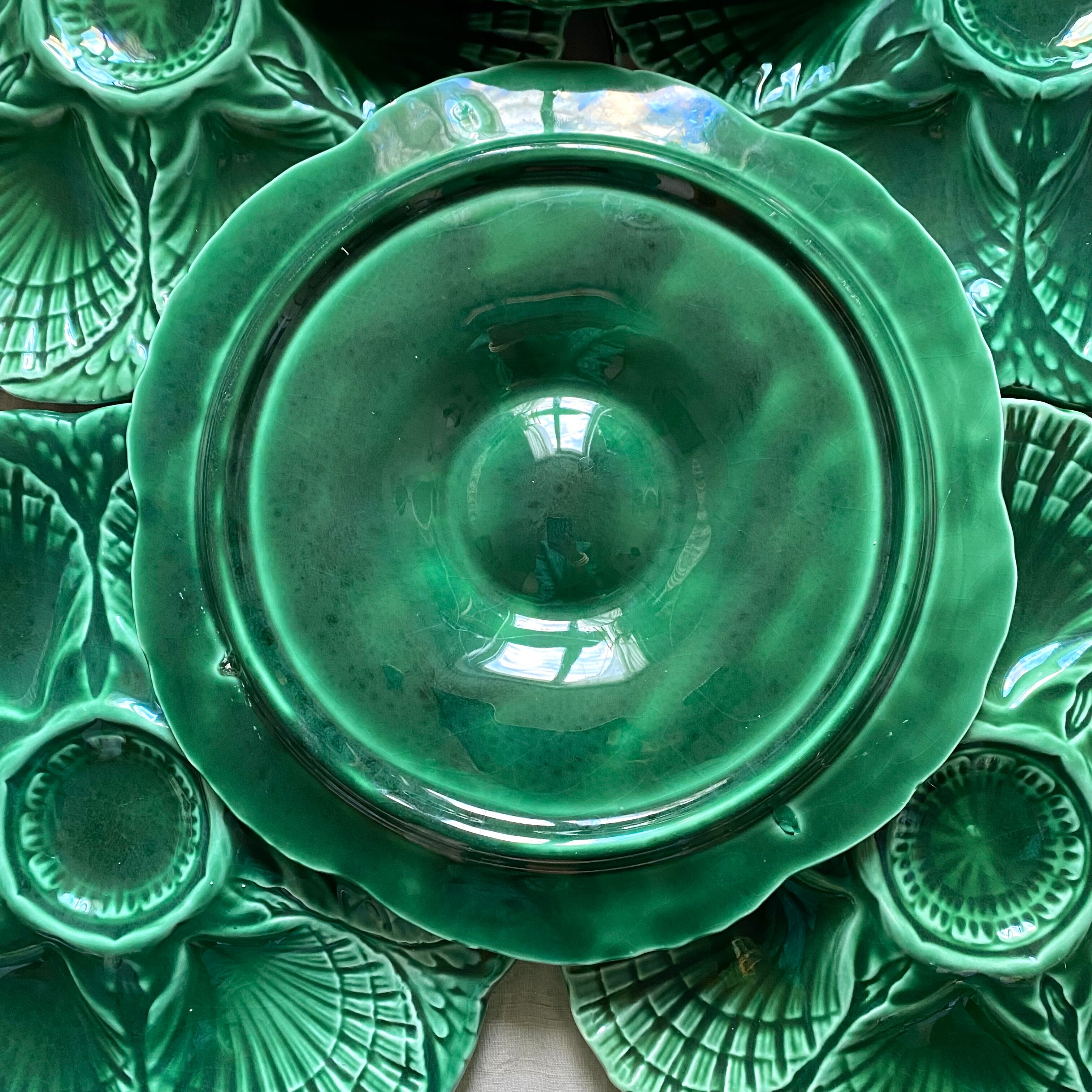 Vintage ceramic oyster plates