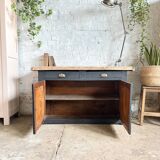 Old Parisian block buffet with black patina