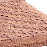 Vintage Brutalist stool or footstool made of jute rope, 1960s