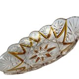 Vintage amber color / glass crystal bowl / dish