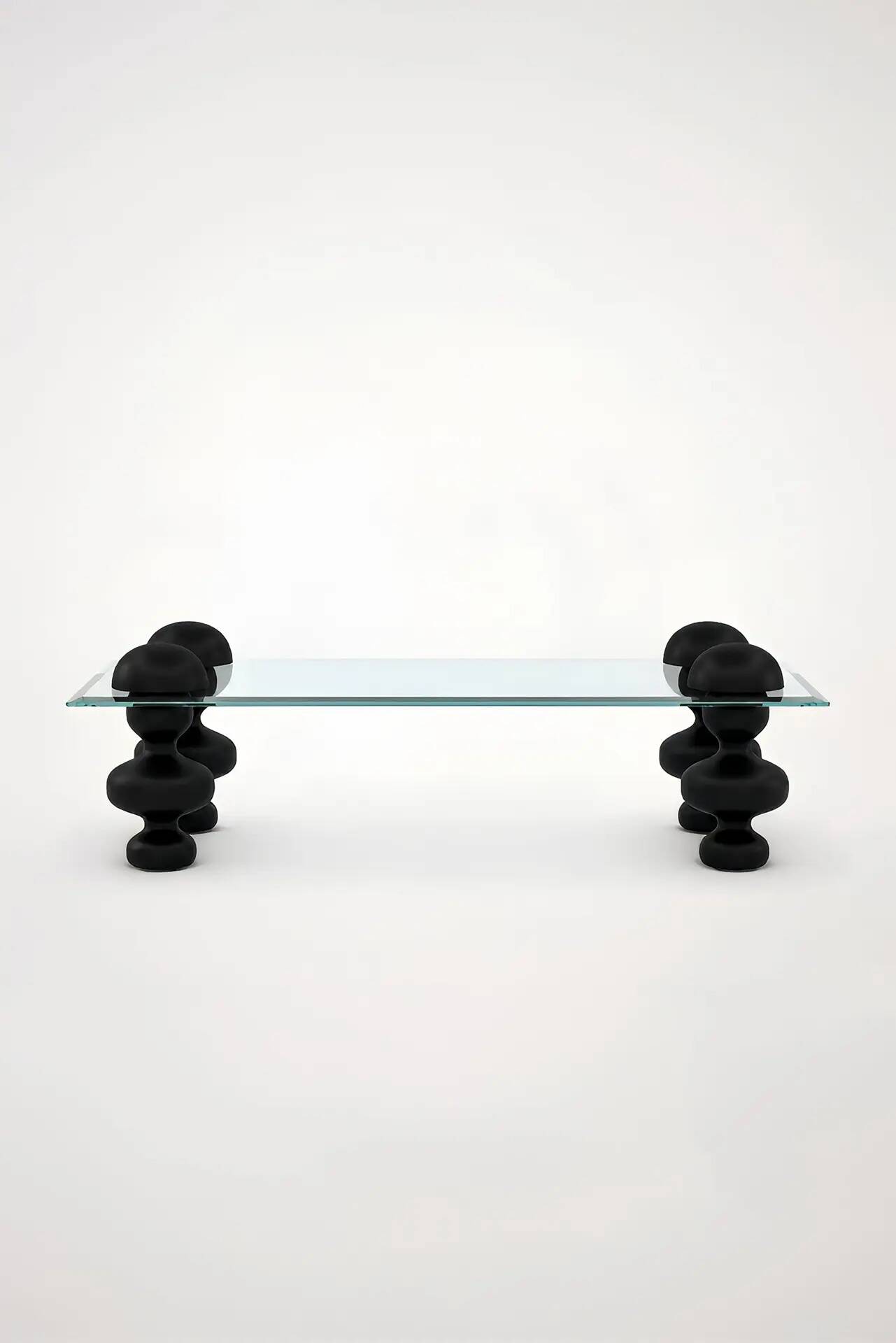 Table basse en verre et bois de manguier