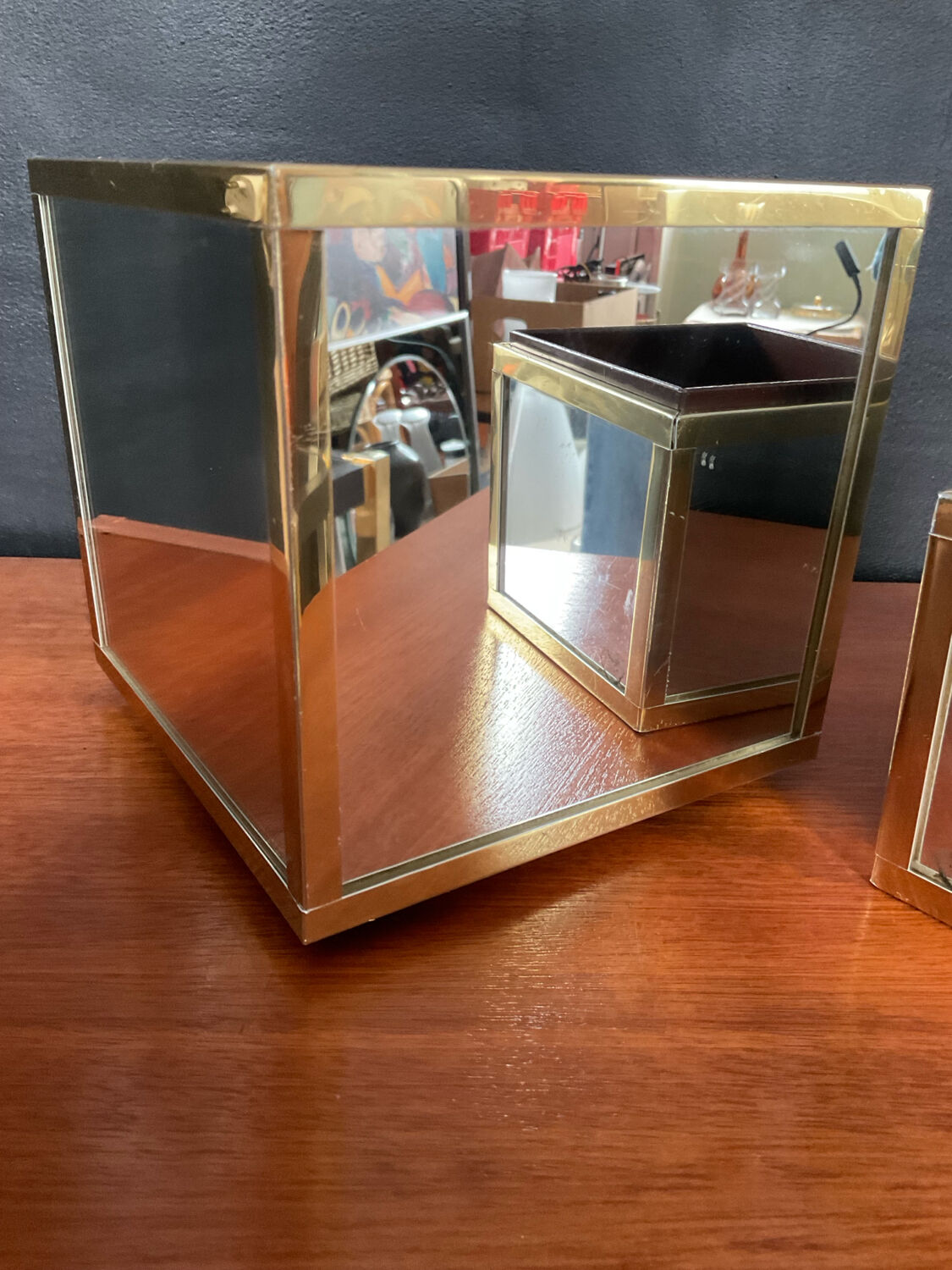 A pair of vintage Ousta Holland cache pots from the 1970s.