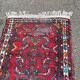 Handmade long hallway rug in burgundy wool, 75x200