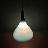 Set of blue glass Danish pendant lamps