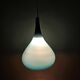 Set of blue glass Danish pendant lamps