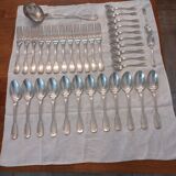 Cutlery set 37 pieces, silver metal