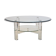 Coffee table lucite, brass & glass, Belgium 1970