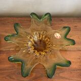 Coupe fleur, feuille en verre de murano