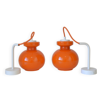 Appliques murales vintage / Paire d'appliques orange rétro / Appliques repensées