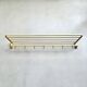 Mid-Century Coat Rack, Gold Coat Rack, Hallway Hook Rail, 1960s