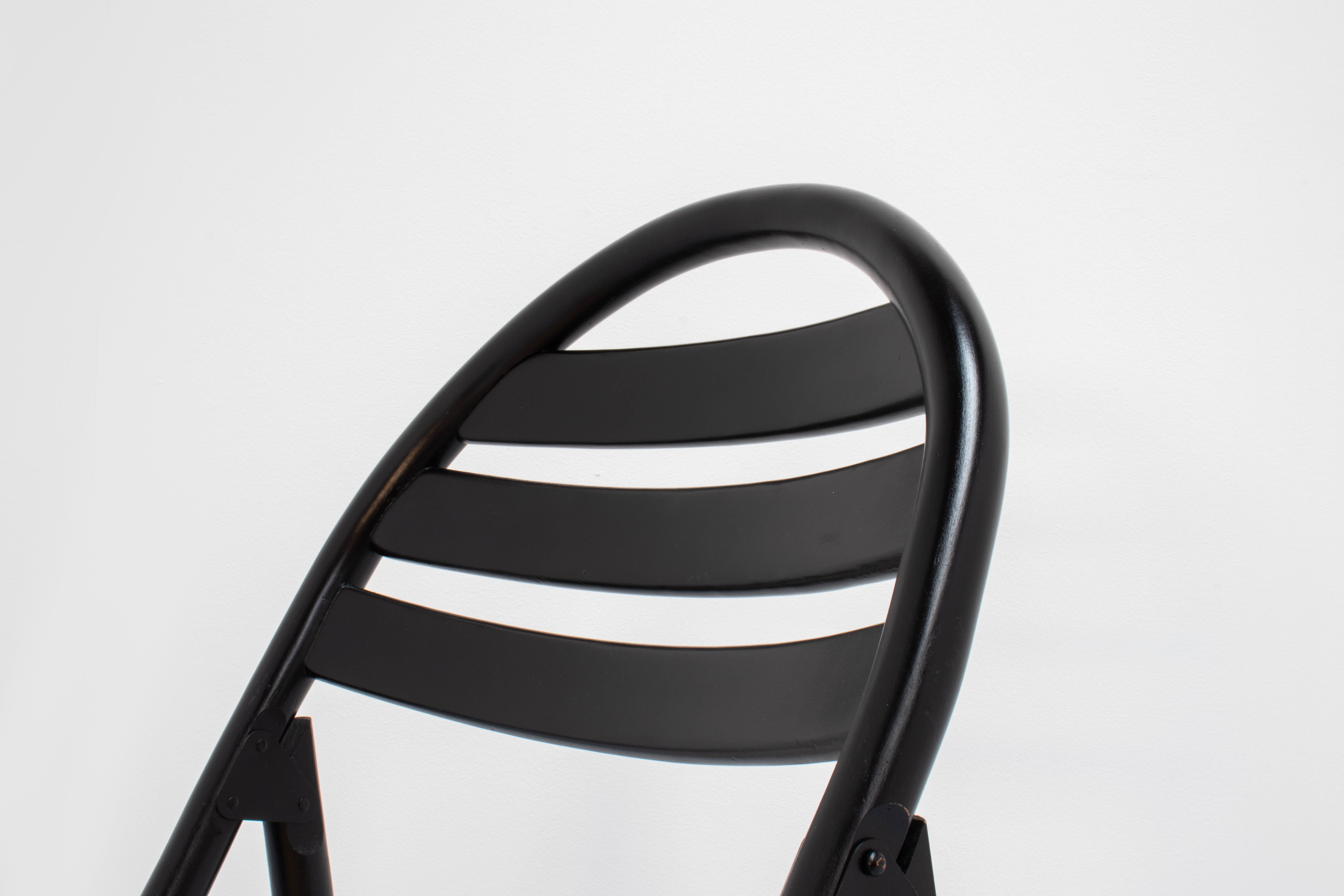 4 Vintage Wood Folding Chairs with Cane Seating