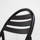 4 Vintage Wood Folding Chairs with Cane Seating