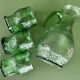 1 carafe and 3 green glasses from the '60s