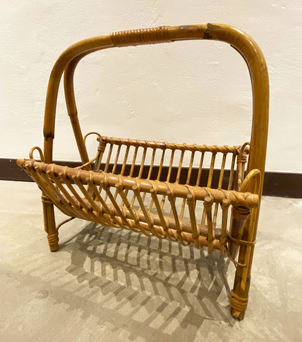Rattan magazine holder