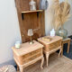 Table de chevet bois brut