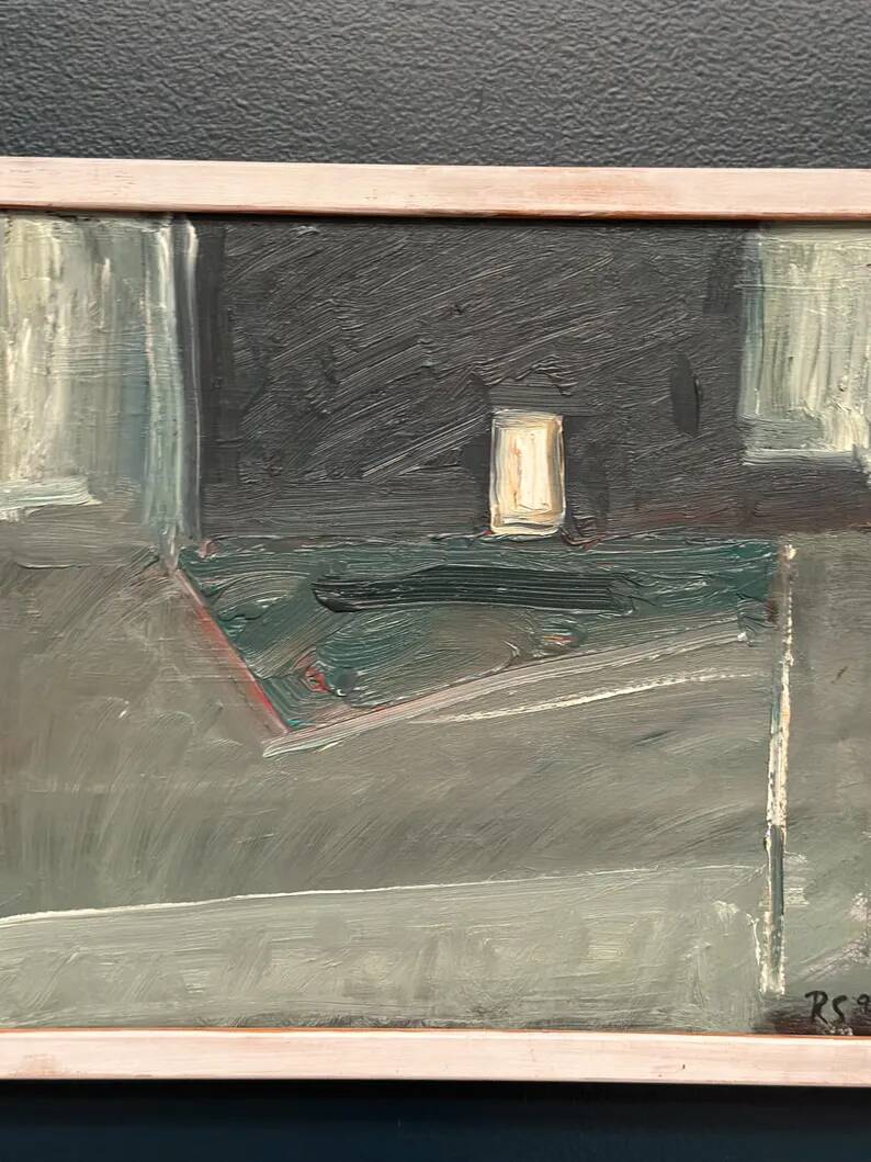Original Swedish Oil on Hardboard – “Still Life” by Robert Svensson (1963–2016) – Signed – Vintage & Framed – 32.5 × 28.5 cm