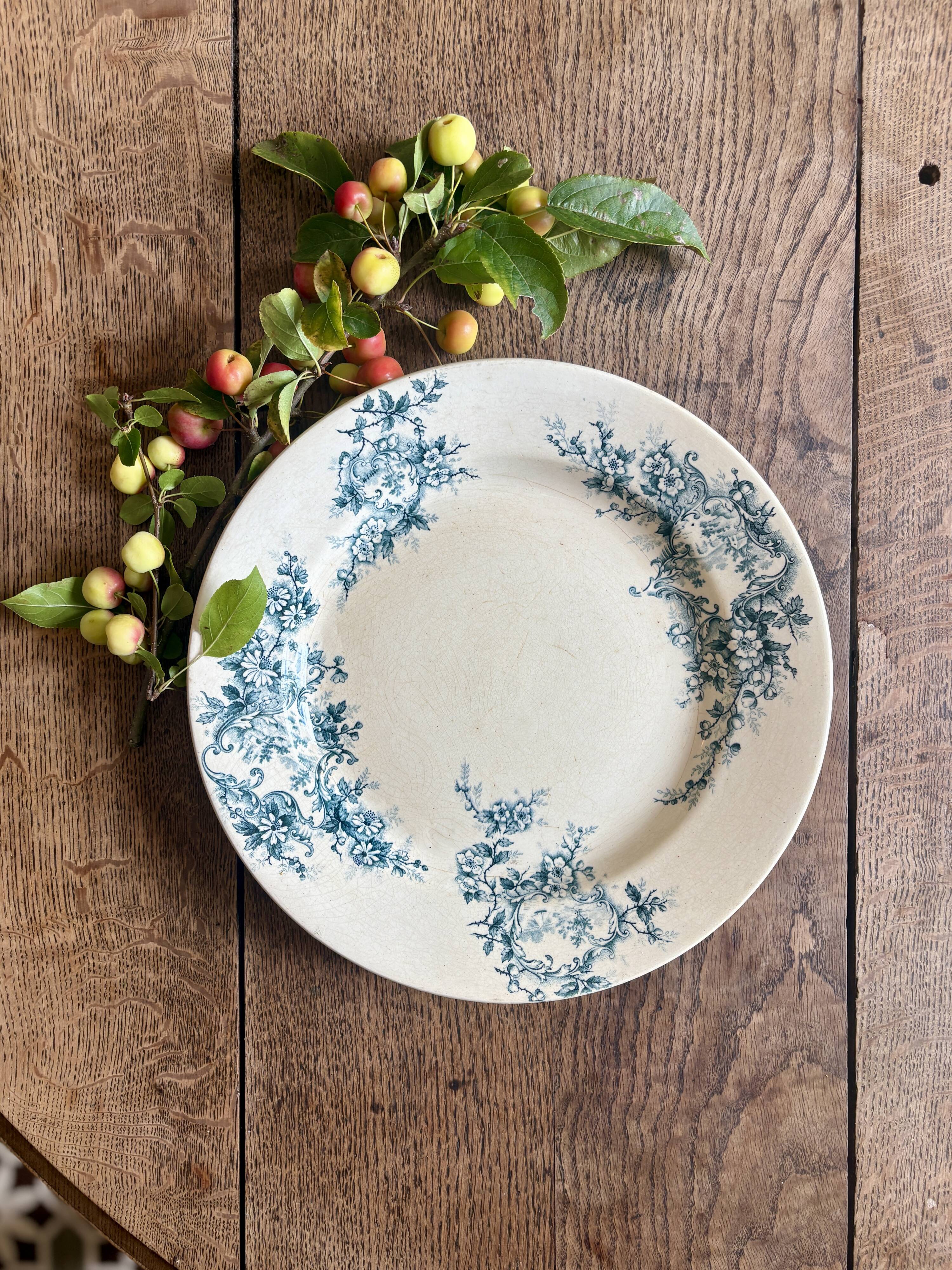 Antique round ironstone dish - Pompadour de Choisy le roi