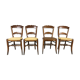 4 old straw chairs / rope