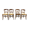Suite de 4 chaises anciennes paillées cordées