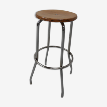 Industrial chrome stool