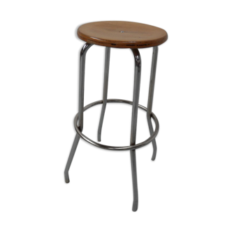 Tabouret chromé industriel