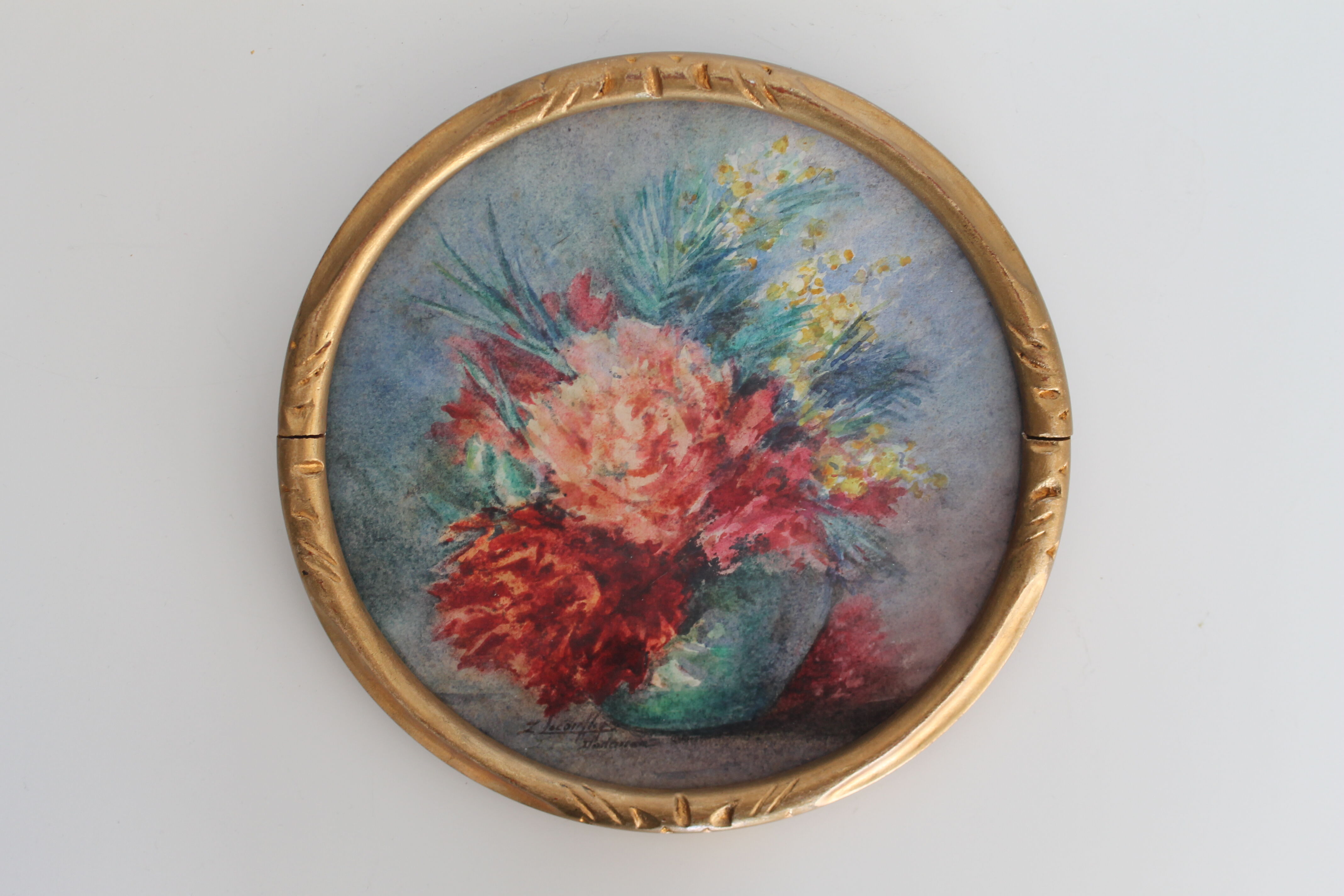 Oeillets et Mimosas de Zelie Lecoufley-Dodeman (1863-1953)