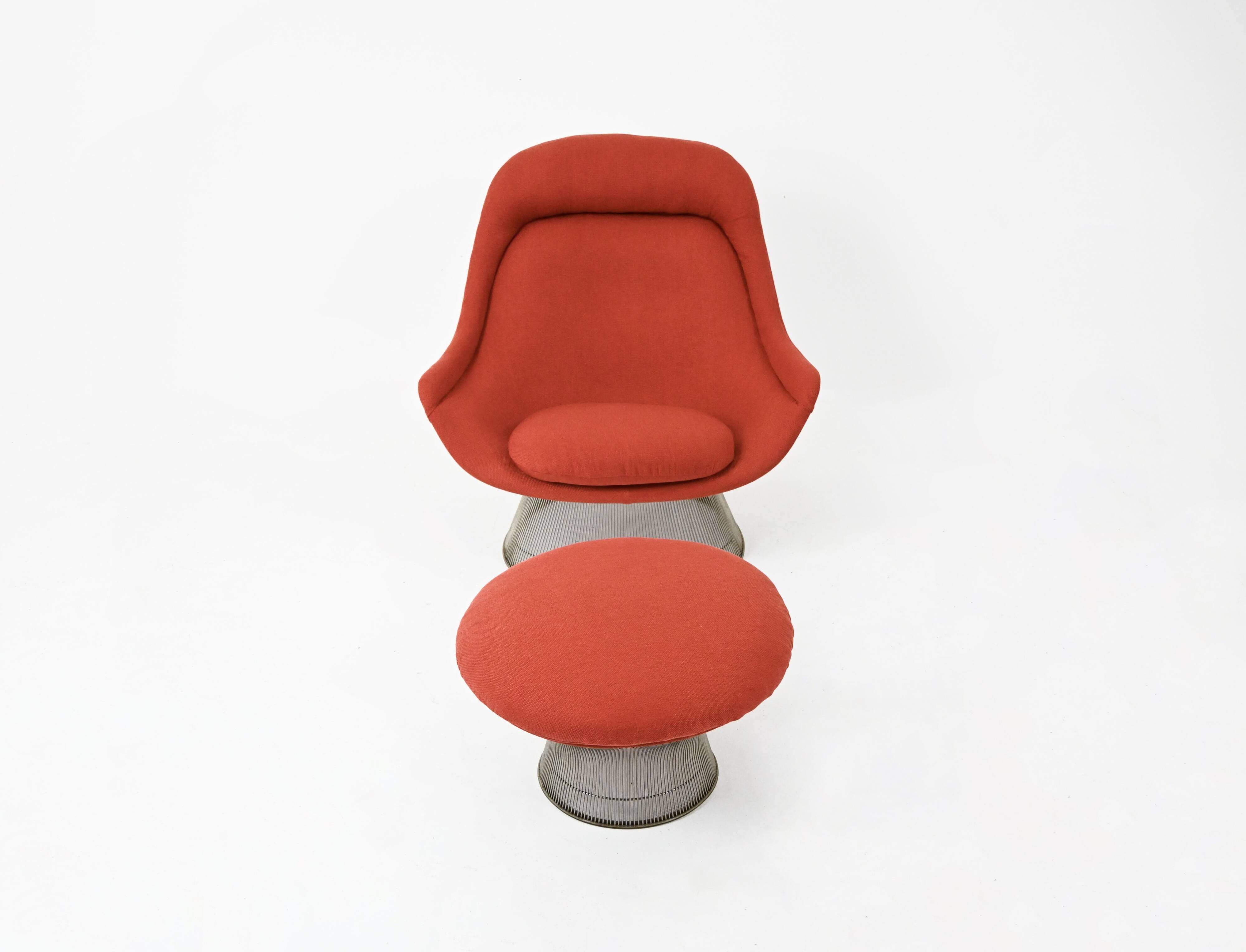Fauteuil et repose-pieds par Warren Platner pour Knoll International, 1960s
