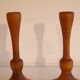 Pair of vintage teak candle holders 1960
