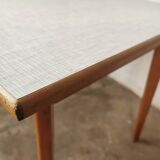 Square dining table, wood and formica, 1960s