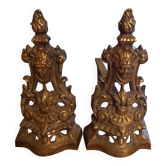 Chenets en bronze doré