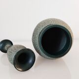Set of two carved stone vases