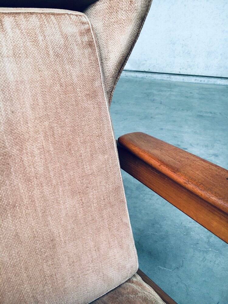 Set of Mid-Century Scandinavian Wingback Armchairs, Denmark, 1960s