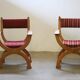 Vintage 1960s Brutalist Kurul Armchairs in Oak - style of Henning Kjærnulf