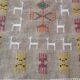 Traditional handmade kilim gray gazelle pattern rug